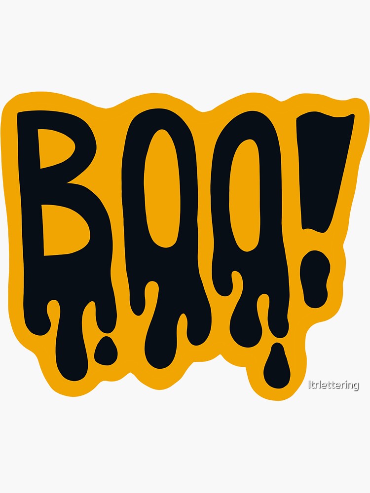 BOO! Sticker for Sale by ltrlettering