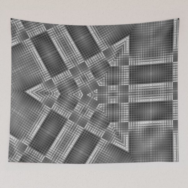 Item preview, Black and white geometric asymmetric modern art pattern designed and sold by fuzzyfox.