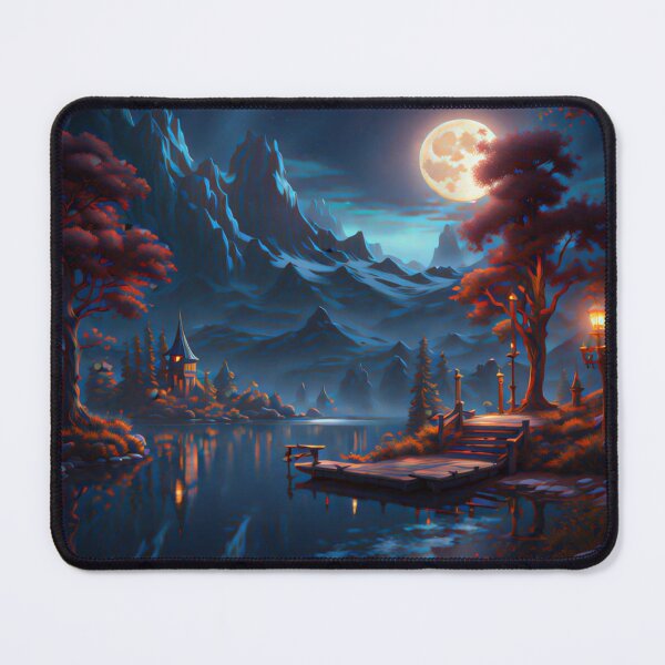 Item preview, moonlit night by a lake designed and sold by AiArtCreations1.