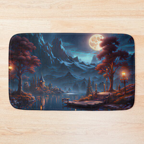 Item preview, moonlit night by a lake designed and sold by AiArtCreations1.