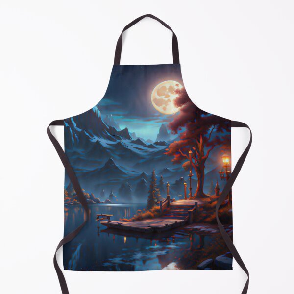 Item preview, moonlit night by a lake designed and sold by AiArtCreations1.