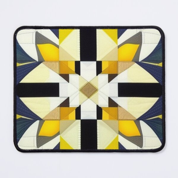 Item preview, Navy and yellow patterned quilt designed and sold by Roxburylane.
