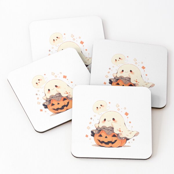 Item preview, Whimsical Ghost on Pumpkin Jack - Spooky Delight for Halloween Nights designed and sold by JollyJellyFace.