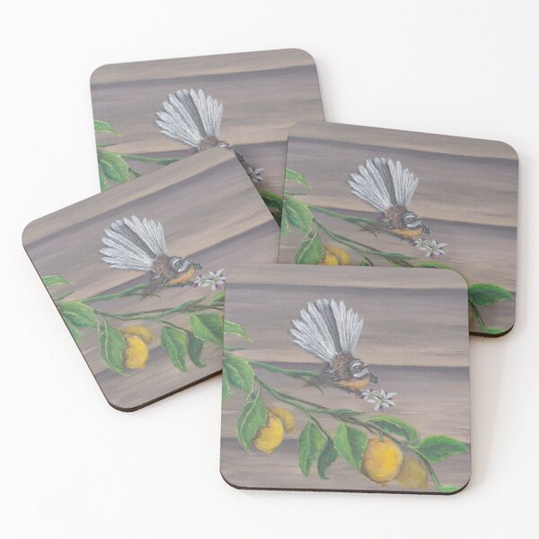 Item preview, Welcome Home Series: Fantail / Piwakawaka in the lemon tree by Robyn Hallberg designed and sold by Robyn Hallberg.