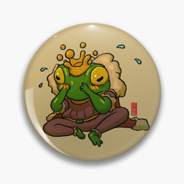 Item preview, cute shy frog prince art designed and sold by DingHuArt.