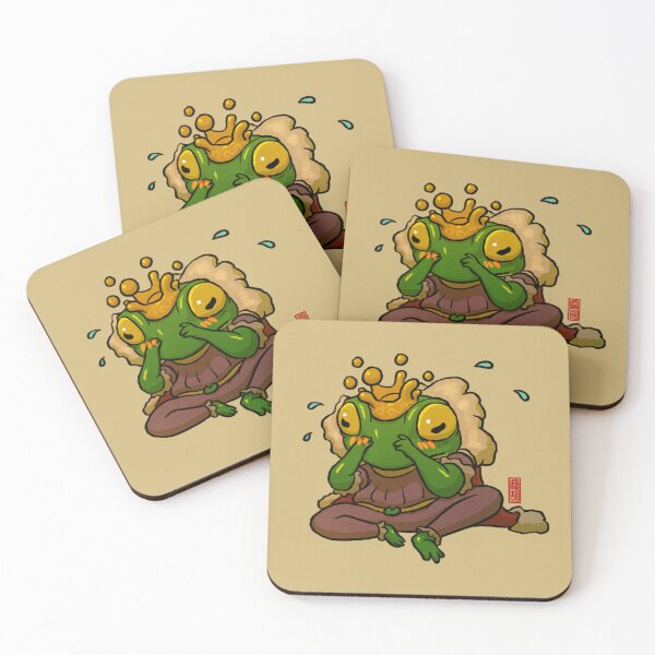 Item preview, cute shy frog prince art designed and sold by DingHuArt.