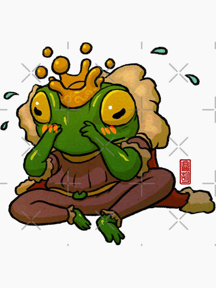 cute shy frog prince art
