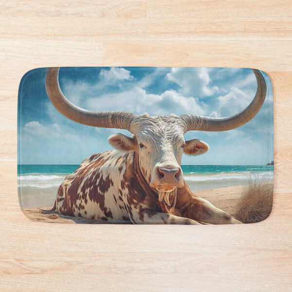 Item preview, Longhorn Cow on the Beach designed and sold by Elisabeth Lucas.
