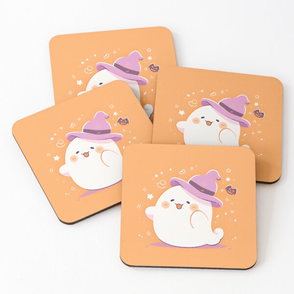Item preview, Happy Ghost Wearing A Witch Hat designed and sold by JollyJellyFace.