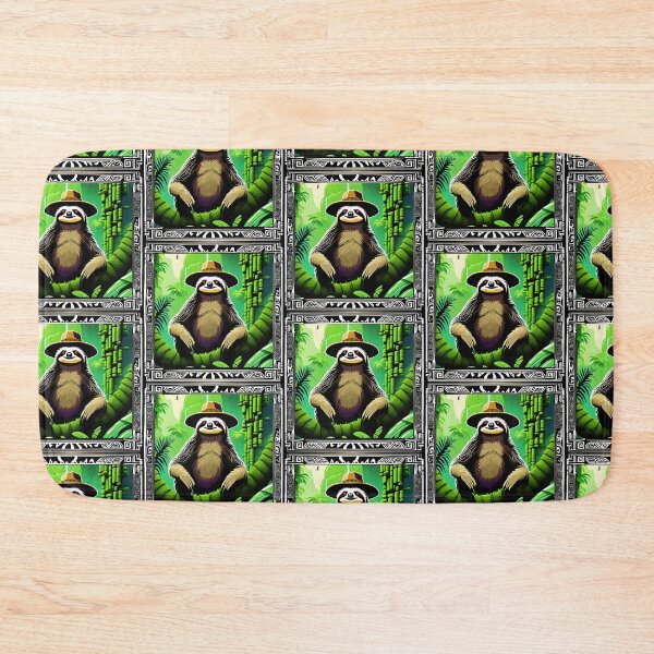 Item preview, Jungle sloth with explorer hat designed and sold by slothsandducks.