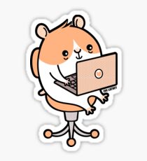 Laptop Hammie - hamster with laptop computer Sticker