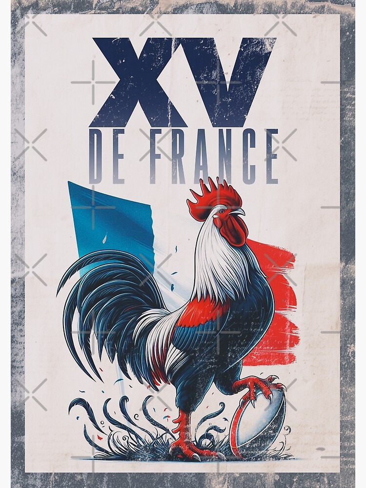 Rooster Xv of France rugby poster oval Poster