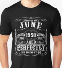 Lustiges 50. Geburtstags-Party-Kleid Juni 1958 Unisex T-Shirt