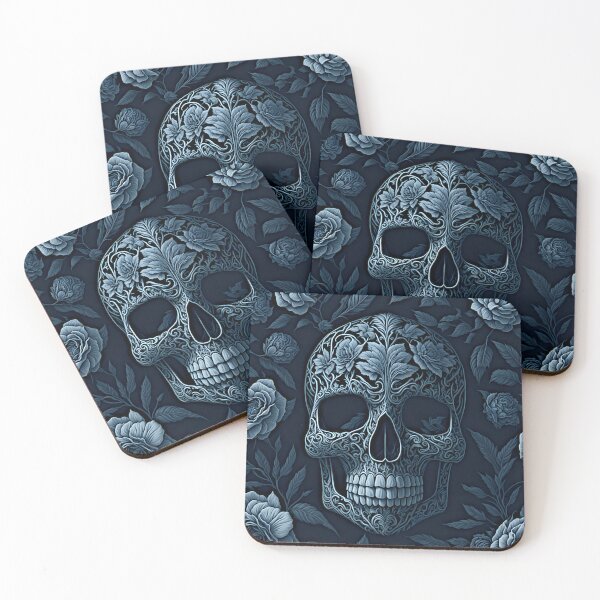 Item preview, "Floral Elegance Meets Macabre: Seamless Skull-Face Artwork Pttern" designed and sold by Best-Art-32.