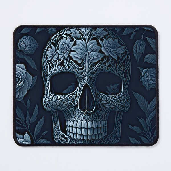Item preview, "Floral Elegance Meets Macabre: Seamless Skull-Face Artwork Pttern" designed and sold by Best-Art-32.