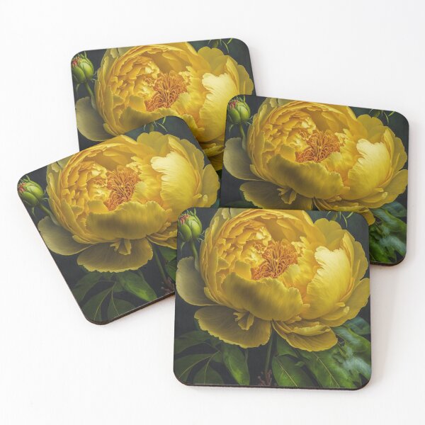 Item preview, Painting features yellow peony in natural setting designed and sold by aiphotosart.