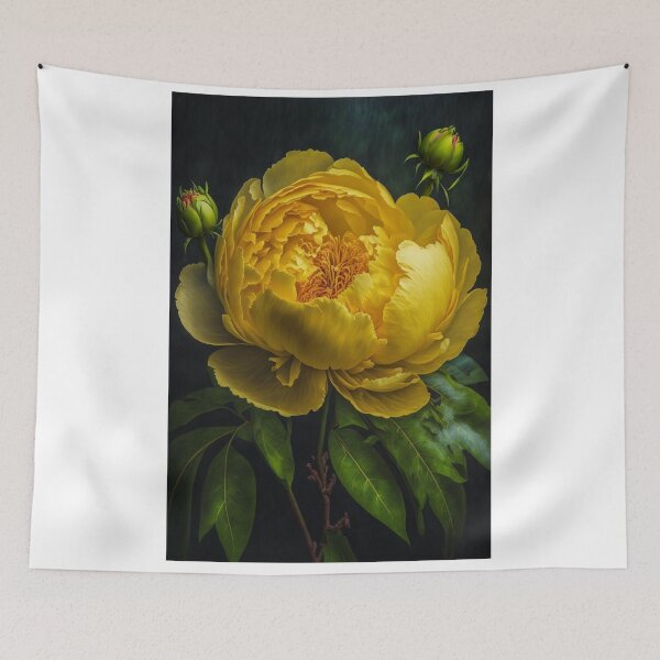 Item preview, Painting features yellow peony in natural setting designed and sold by aiphotosart.
