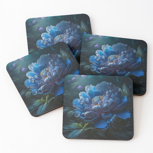 Item preview, blue peonies near dark tree designed and sold by aiphotosart.