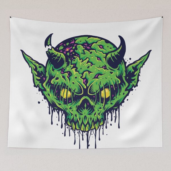 Item preview, Green Zombie Head designed and sold by angrypixelart.