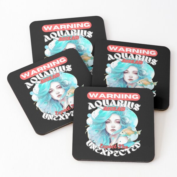 Item preview, Warning: Aquarius Ahead. Expect The Unexpected. cute aquarius designed and sold by ZodiacWonders.