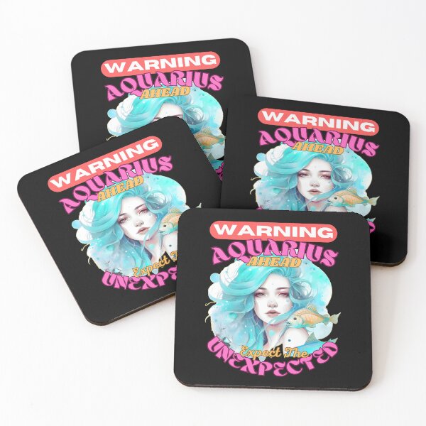 Item preview, Warning: Aquarius Ahead. Expect The Unexpected. Aquarius moon designed and sold by ZodiacWonders.