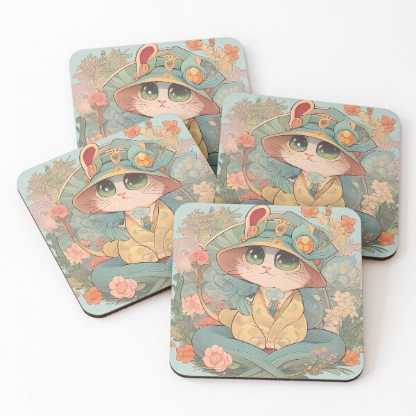 Item preview, Elegant Cat Among Flowers, Petal Prowess - Pastel style designed and sold by ZooVerse.