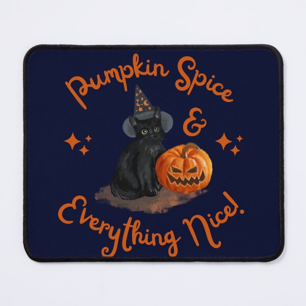 Item preview, Cat with a witch and grinning pumpkin for Halloween designed and sold by MixCulture.