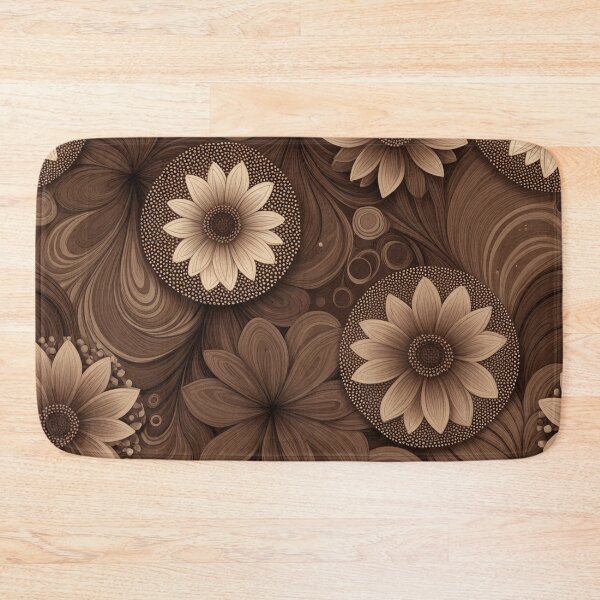Item preview, a pattern of brown and white flowers designed and sold by Enga6.
