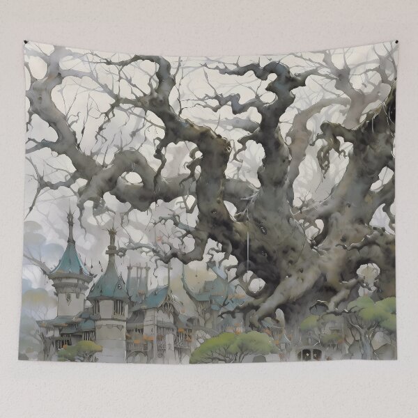Item preview, “Autumn Silhouette: The Lonely Manor” designed and sold by Art-Vortex-fr.