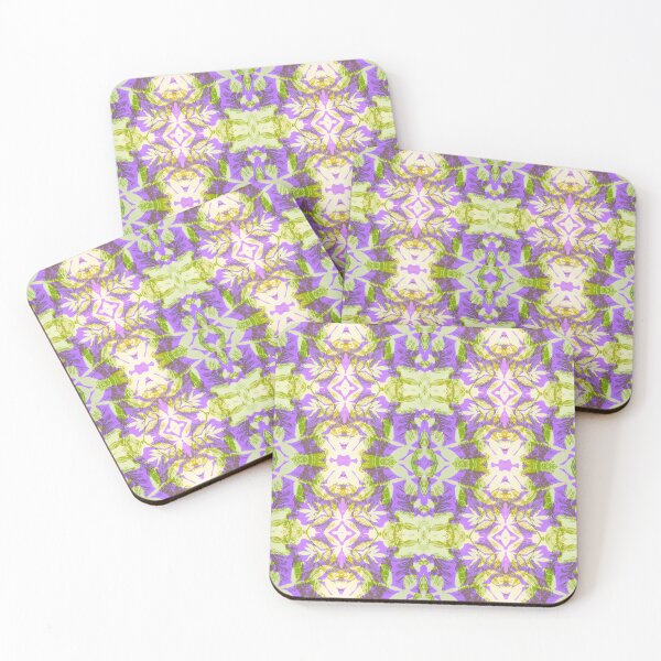 Item preview, Mixed Leaves Monoprint Pattern Purple designed and sold by vallisrowe.