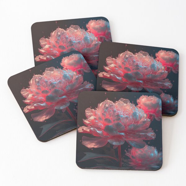 Item preview, peonies with pink backgrounds are on a black background designed and sold by aiphotosart.