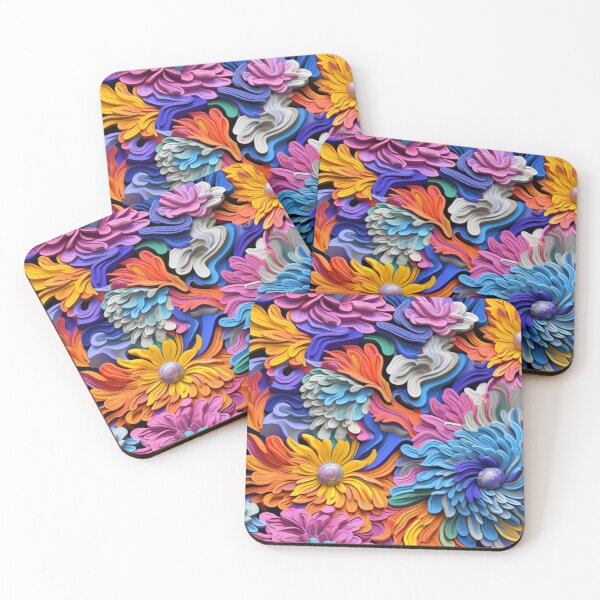 Item preview, Impasto Floral Psychedelic Seamless Pattern designed and sold by Nicholas Panek.