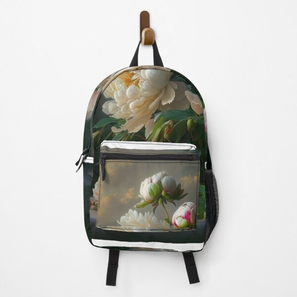 Item preview, A painting displaying white peonies on the background designed and sold by aiphotosart.