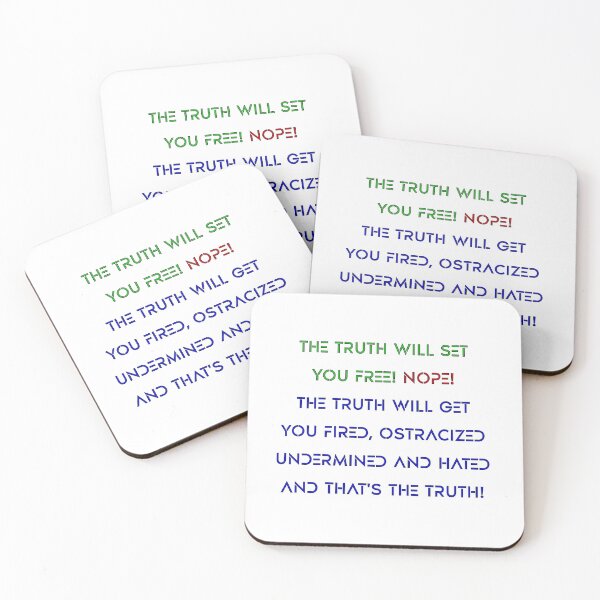 Item preview, The Truth Will Set You Free! Nope! Stenciled Font in Green, Red, Blue. Message designed and sold by AASparksDesigns.