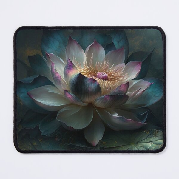 Item preview, an image of a lotus flower is in a dark environment designed and sold by aiphotosart.