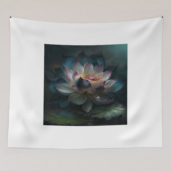 Item preview, an image of a lotus flower is in a dark environment designed and sold by aiphotosart.