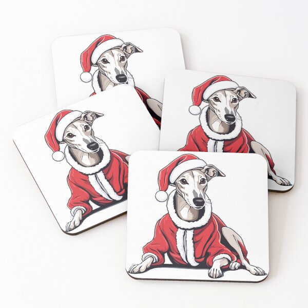 Item preview, Whippet in a Christmas Santa Hat and Suit designed and sold by Ameiva-Apparel.
