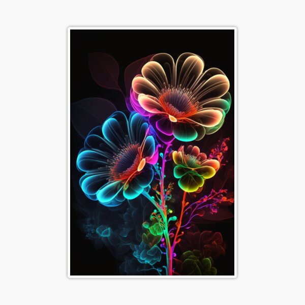 Aesthetic Neon Flowers Diamond Painting 