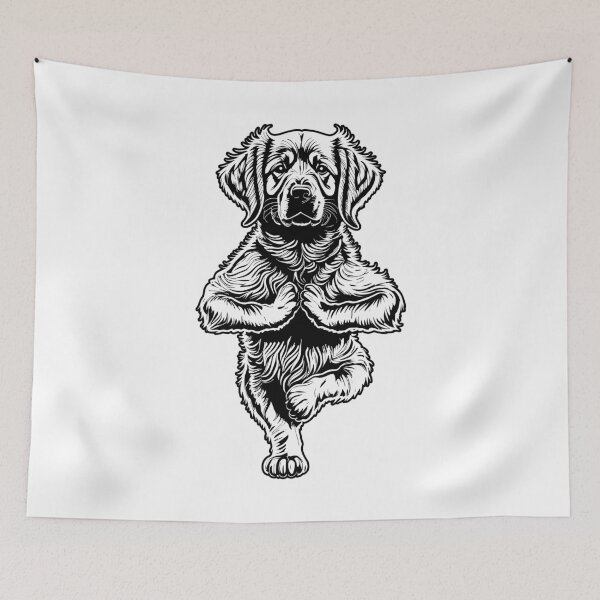 Item preview, Golden Retriever Yoga Puppy Funny Dogs Tree Pose Vrikshasana designed and sold by GrandeDuc.