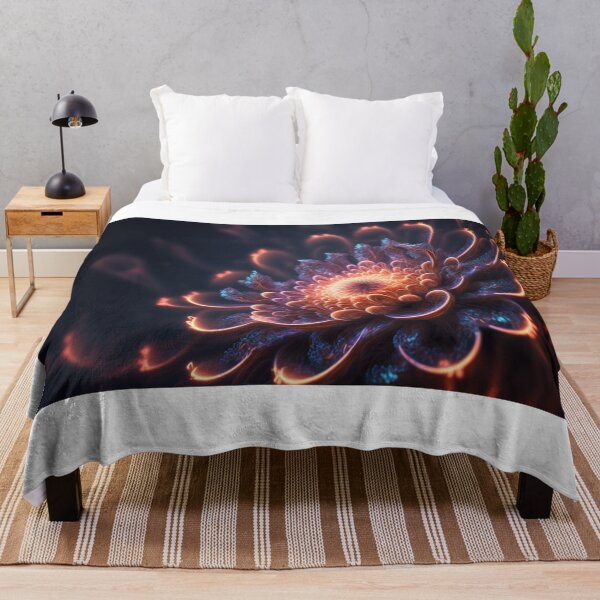 Item preview, a glowing flowers in a dark background designed and sold by aiphotosart.
