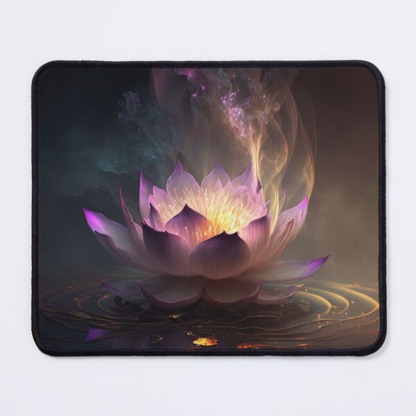 Item preview, A purple lotus flower with smoke and fire designed and sold by aiphotosart.