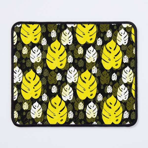 Item preview, Yellow White Black Abstract Leaves Pattern designed and sold by PatternTitan.