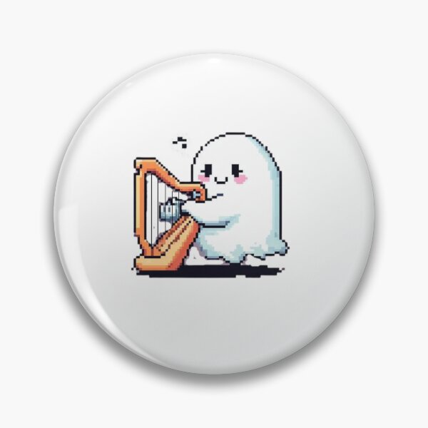 Item preview, a cute ghost playing an harp designed and sold by vidademusico.