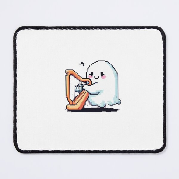 Item preview, a cute ghost playing an harp designed and sold by vidademusico.