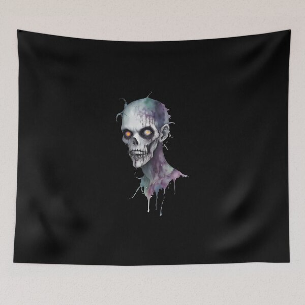 Item preview, The Muted Zombie Stare - watercolor zombie portrait designed and sold by EmeraldeaArt.