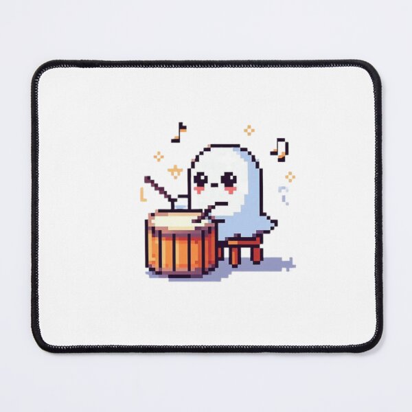 Item preview, a cute ghost playing a timpani designed and sold by vidademusico.