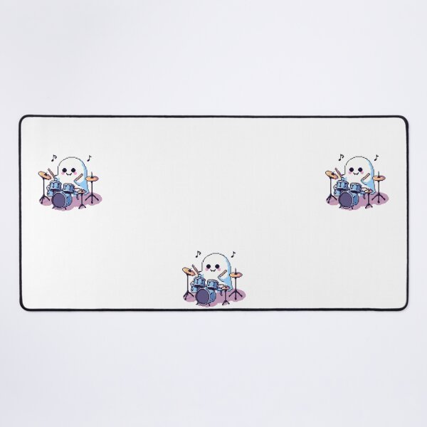 Item preview, a cute ghost playing a drumkit designed and sold by vidademusico.