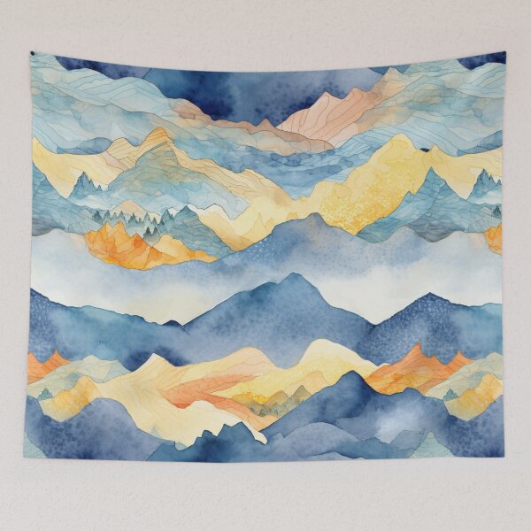 Item preview, Watercolor Mountains Painting designed and sold by Nicholas Panek.