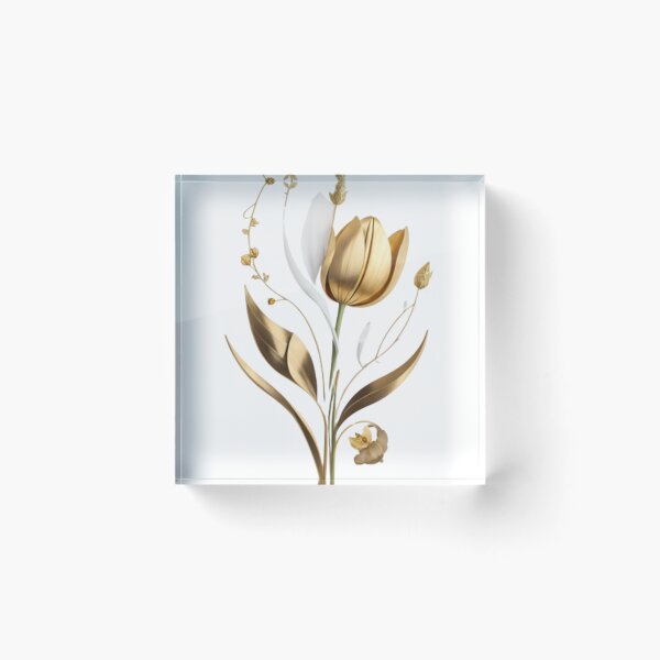 Item preview, A Single Gold Tulip Flower Design 004 designed and sold by Alexis Art Collection.