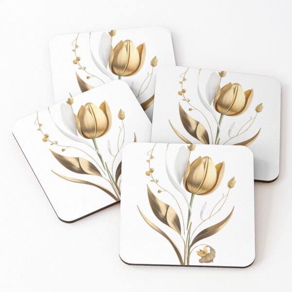 Item preview, A Single Gold Tulip Flower Design 004 designed and sold by Alexis Art Collection.